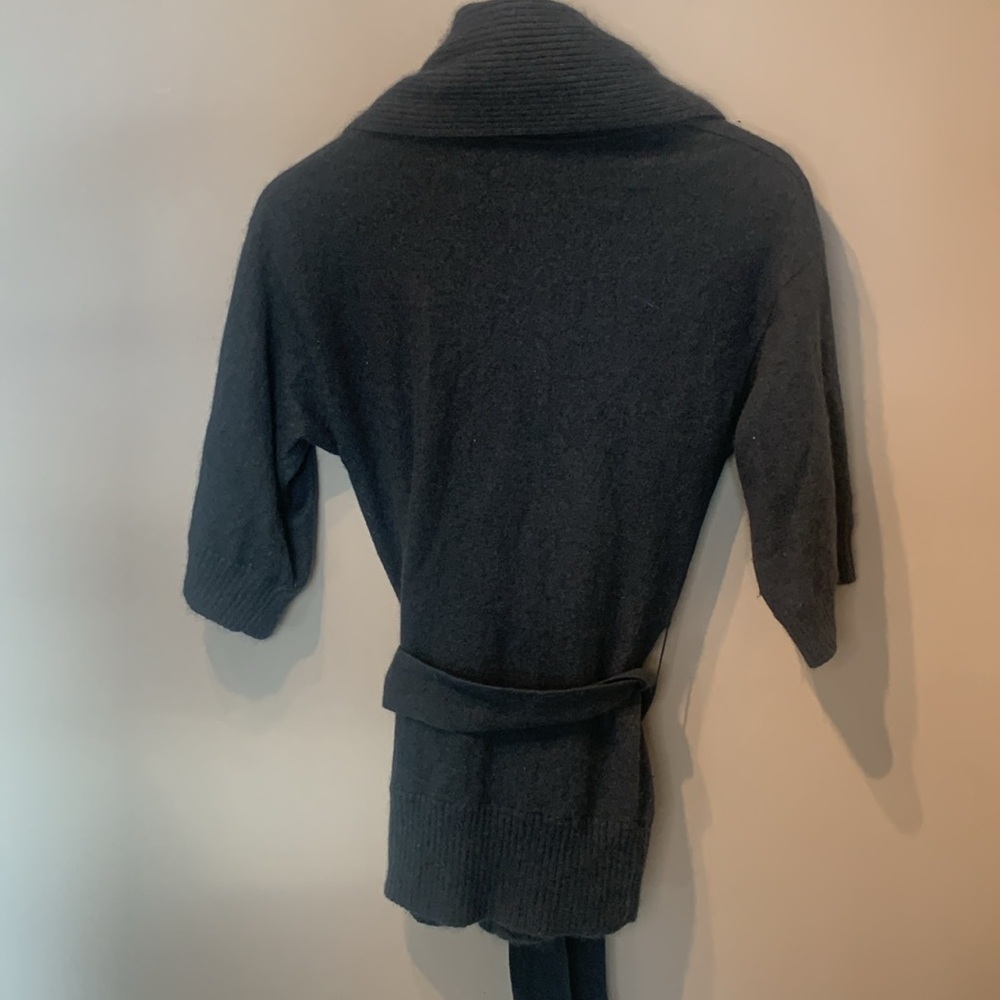 Kenar Angora Cardigan in Teal Blue - Picture 3 of 5